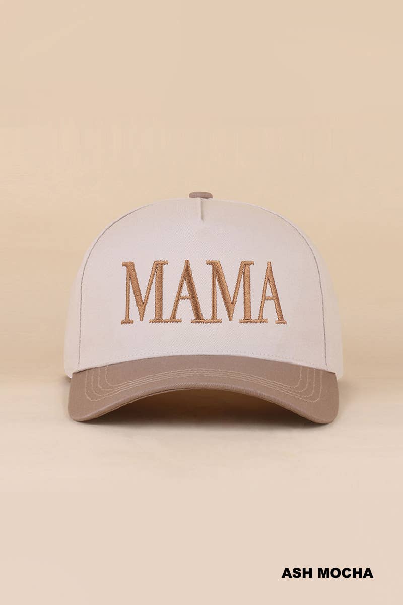 Mama Two Tone Canvas Cotton Cap