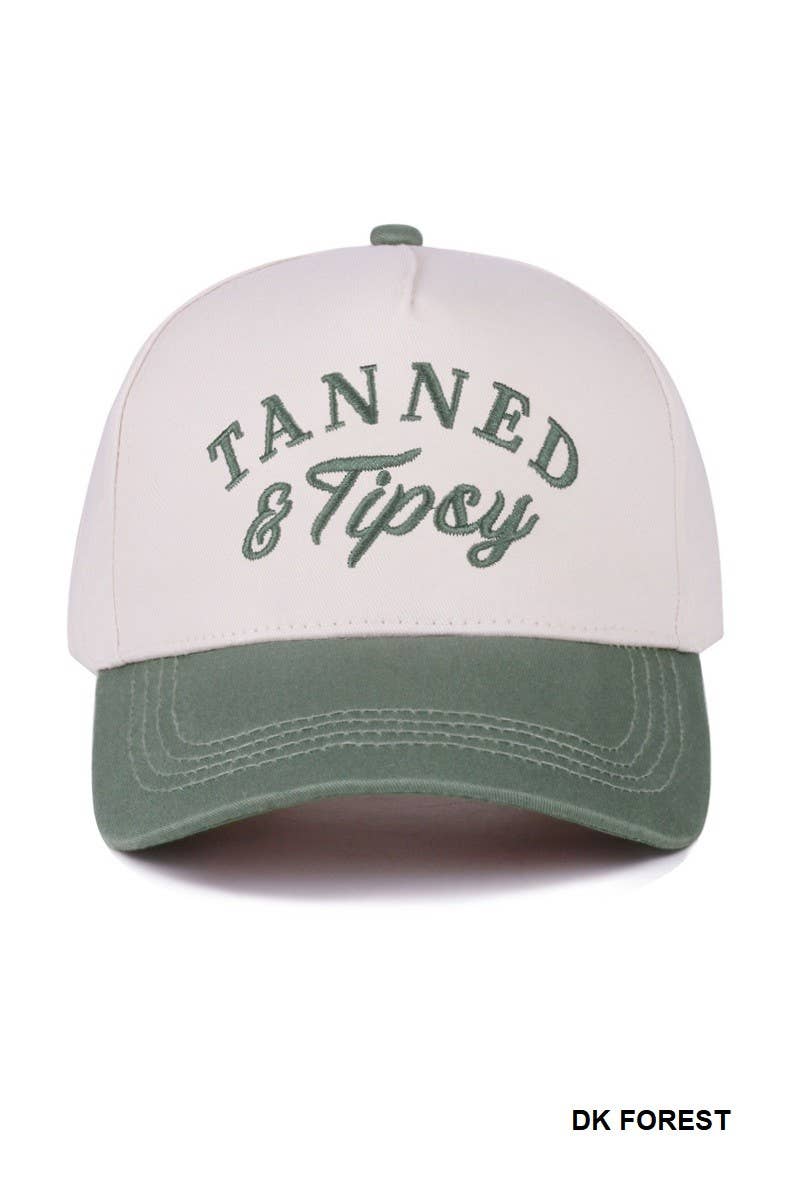 Tanned And Tipsy Two Tone Canvas Cotton Cap
