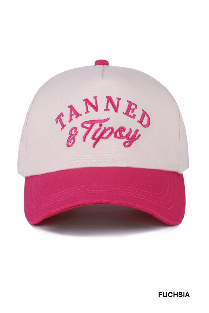 Tanned And Tipsy Two Tone Canvas Cotton Cap