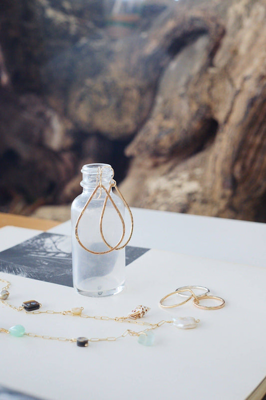 Hammered Teardrops in Gold or Sterling Silver