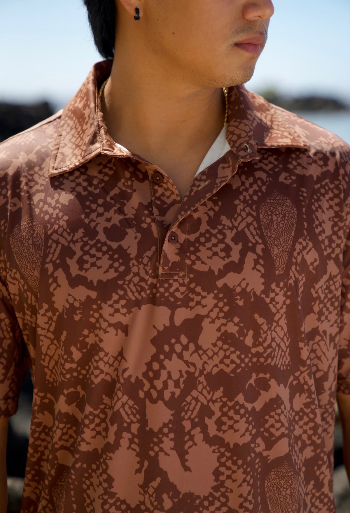 Men’s Polo - Brown Textile Snake (ONLINE)
