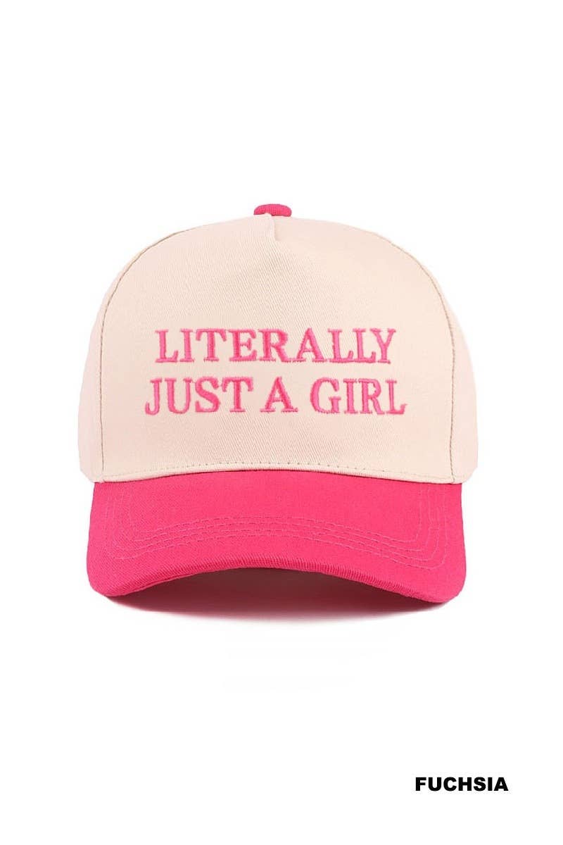 Literally Just A Girl Two Tone Canvas Cotton Cap