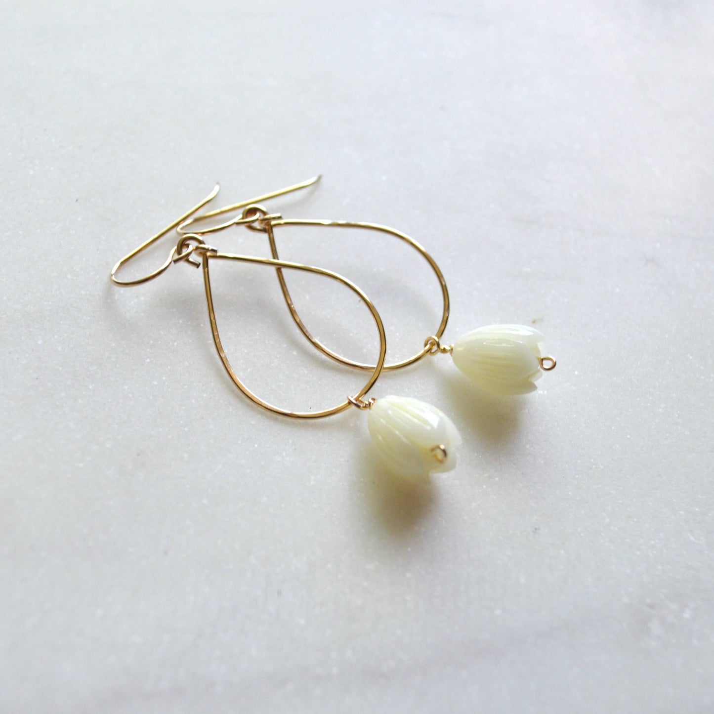 Mini Pikake Teardrop Earrings