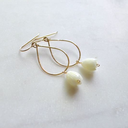 Mini Pikake Teardrop Earrings