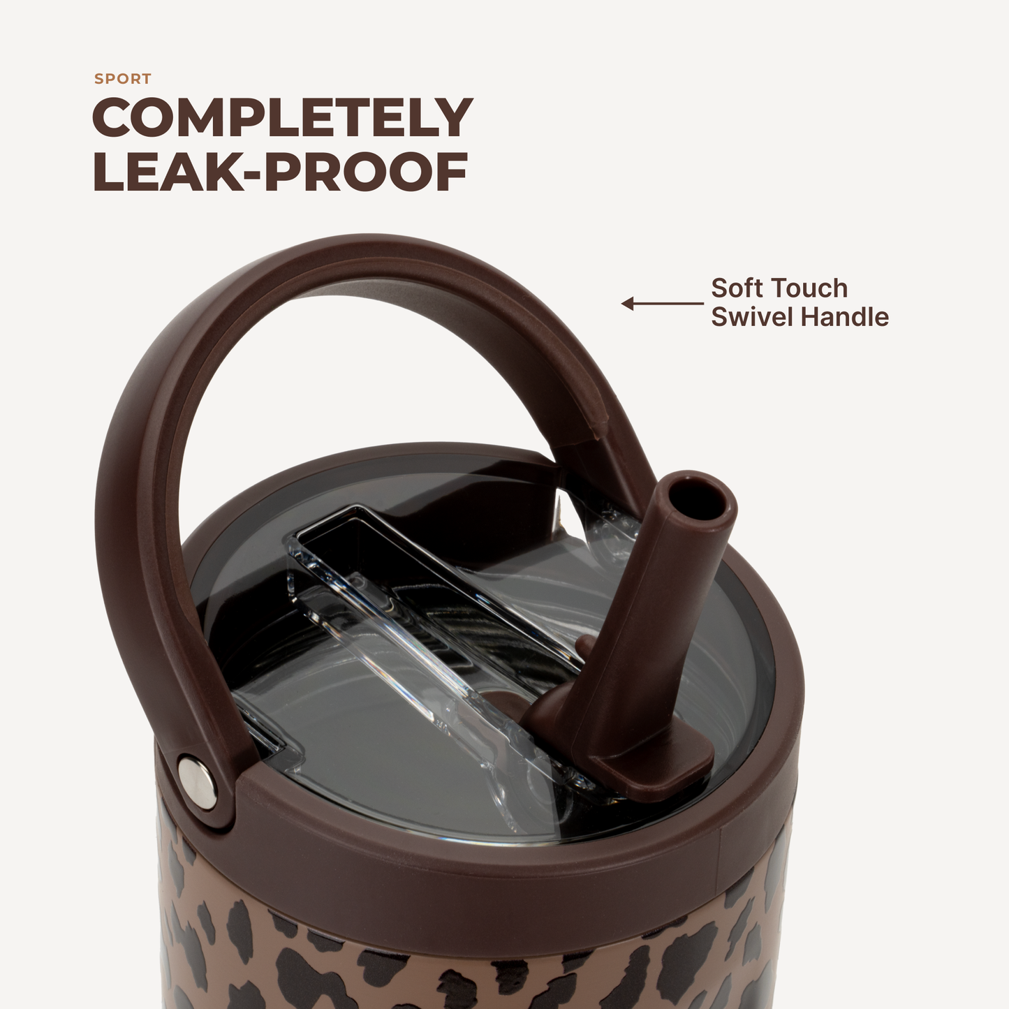 Brown Leopard HydroJug 32 oz Sport Water Bottle