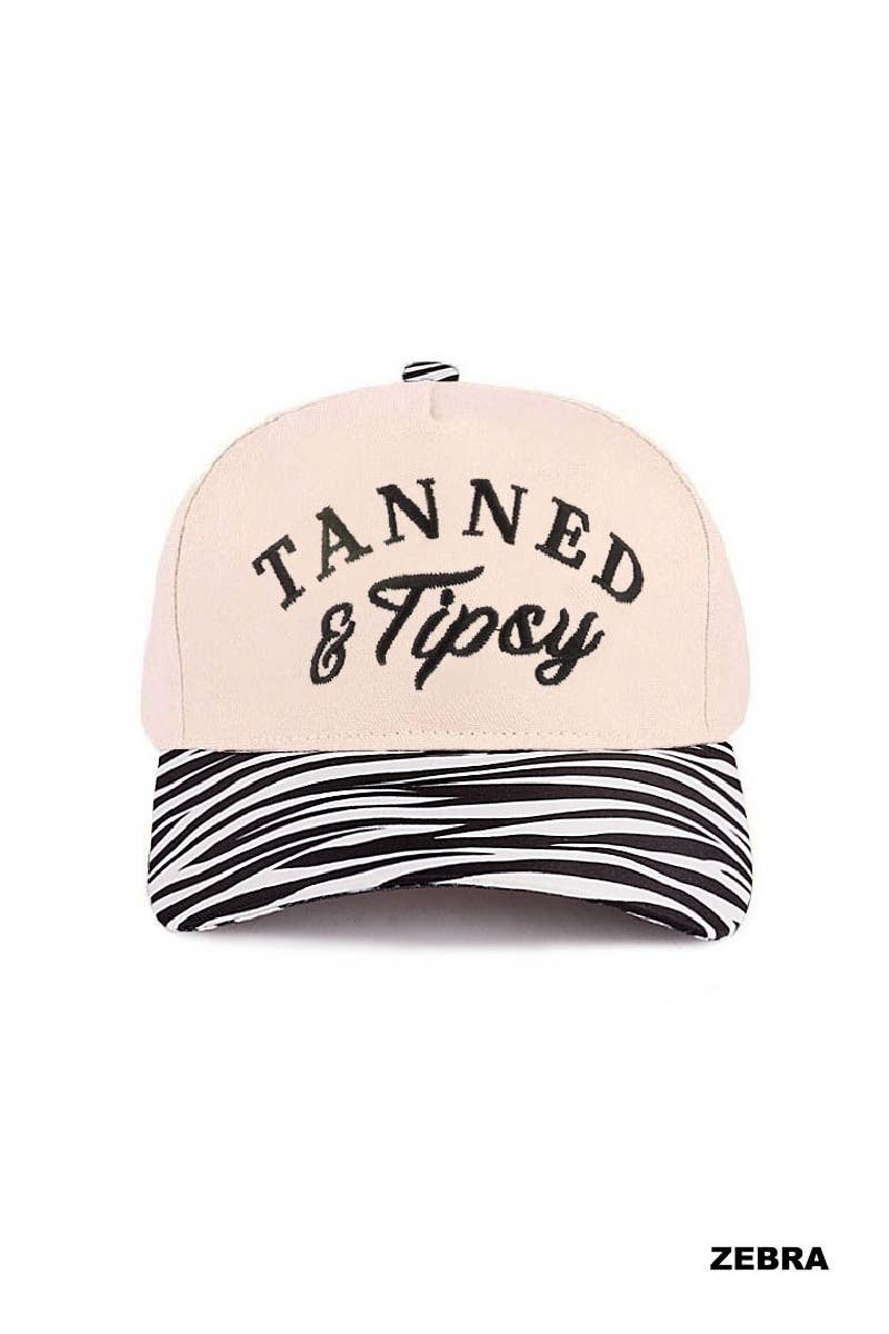 Tanned And Tipsy Two Tone Canvas Cotton Cap