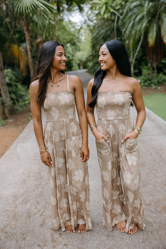 Chelley Jumpsuit - Pua Kenikeni Latte