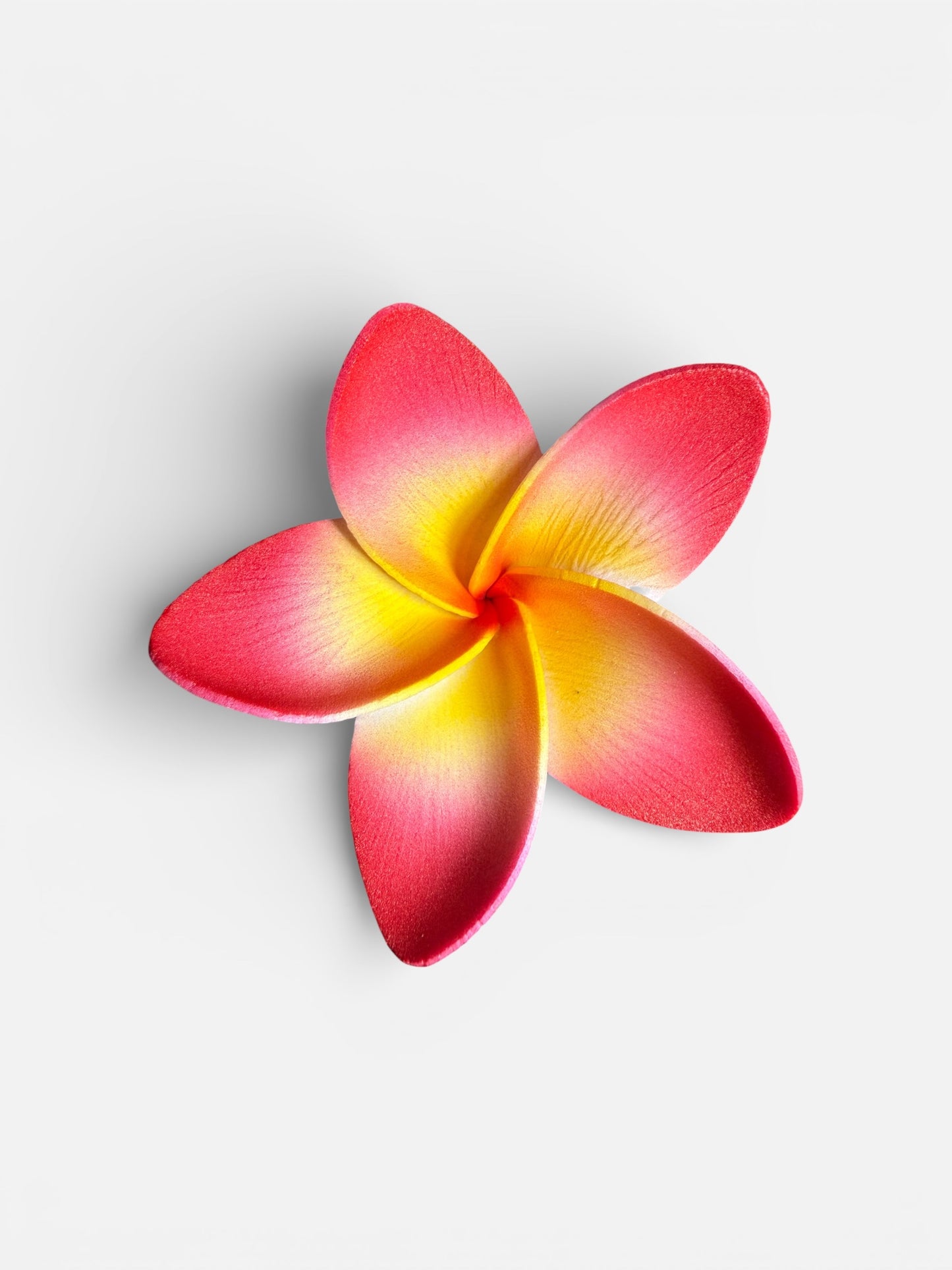Pink + Yellow Plumeria Foam Flower With Stem
