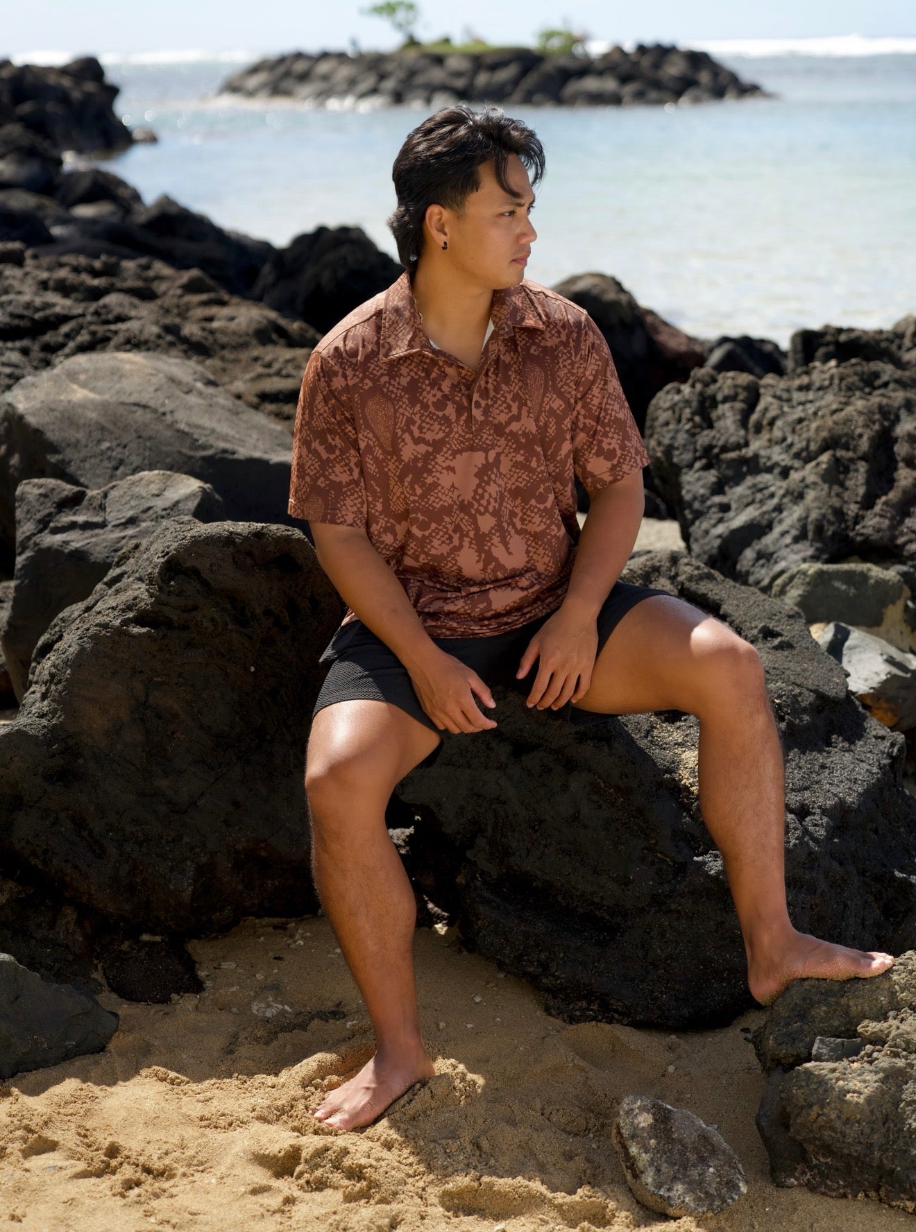 Men’s Polo - Brown Textile Snake (ONLINE)