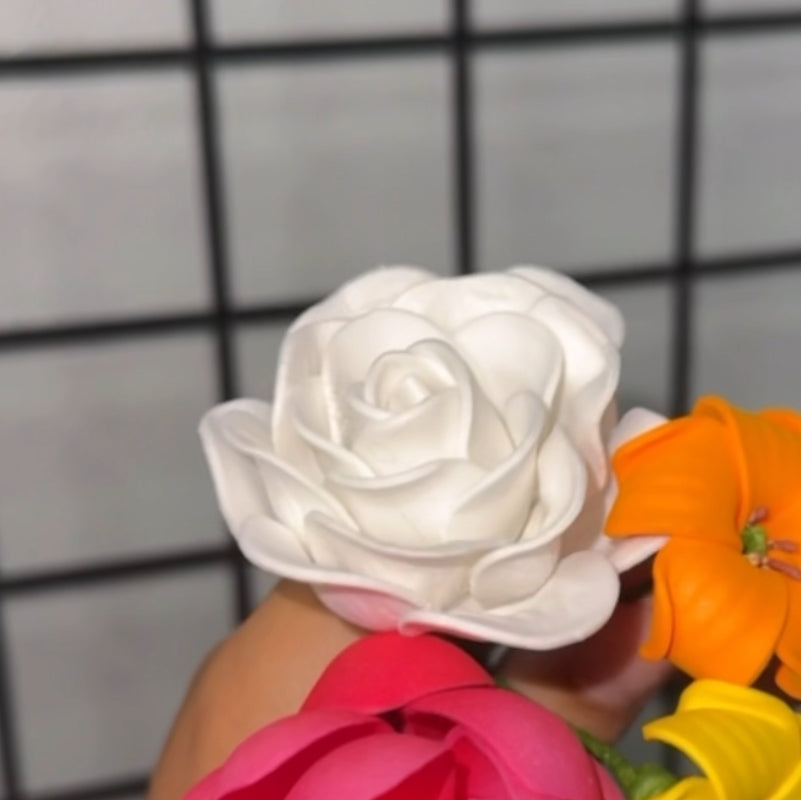 Gardenia Foam Flower With Stem - (2.5 inches) TK-FGAR1