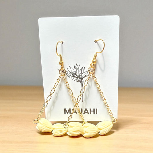 Triple Pikake Triangle Earrings