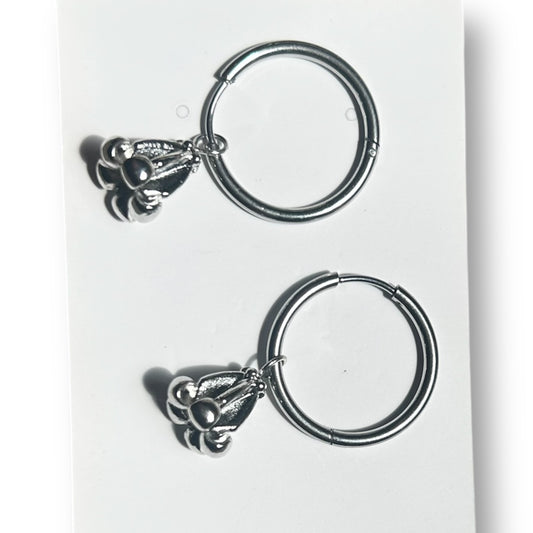 Chunky Hoops - Silver Pua Kalaunu