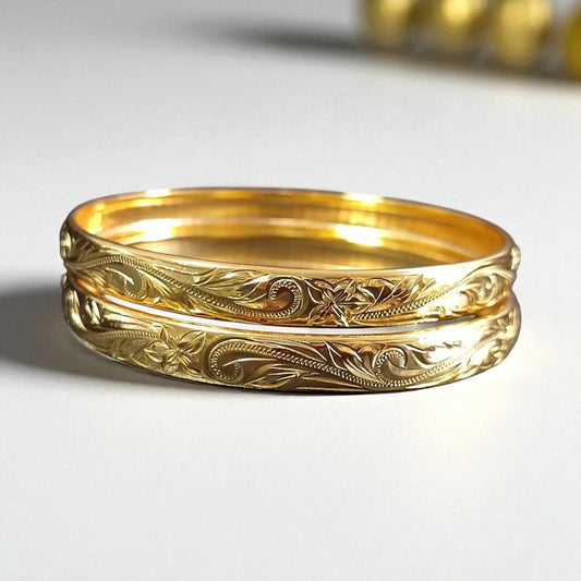 8MM Heirloom Bangle - Gold + Brass