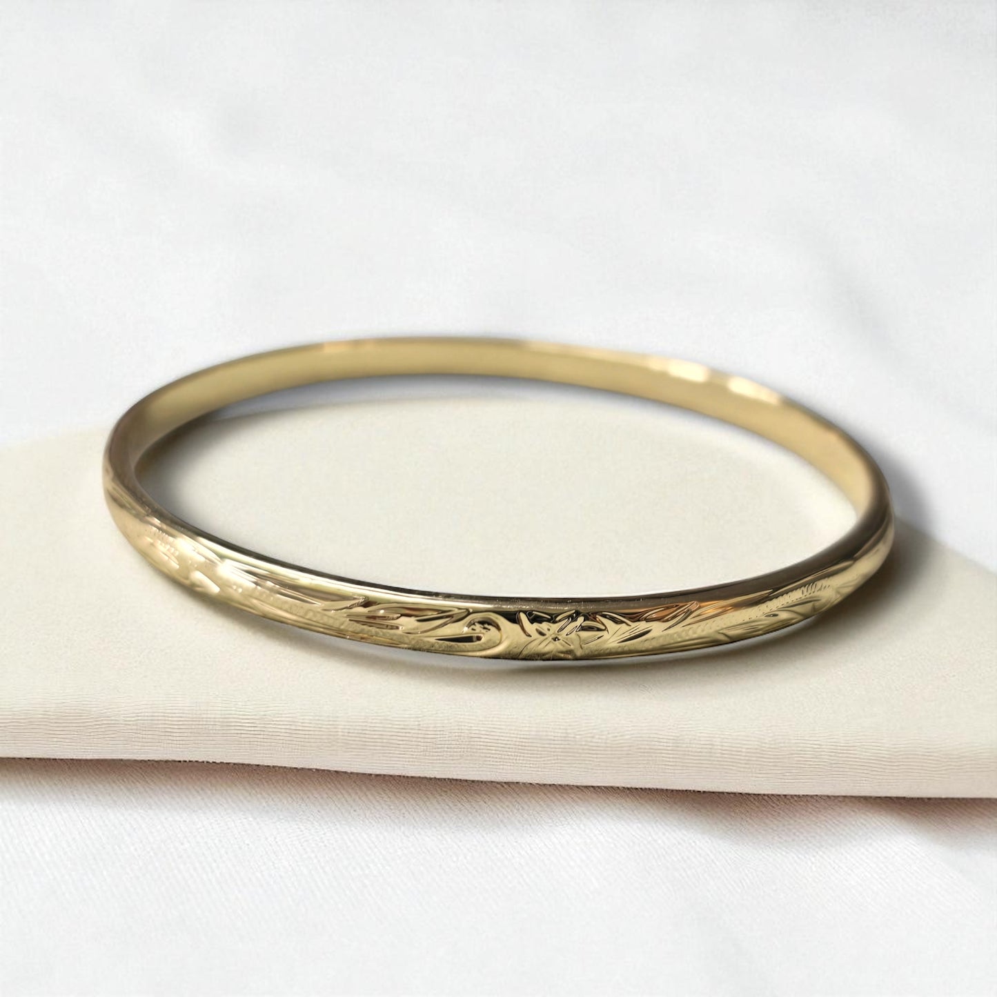 4MM Heirloom Bangle- 925 Sterling Silver + Gold