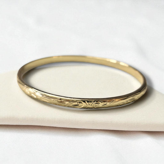 4MM HEIRLOOM BANGLE - Gold + Brass