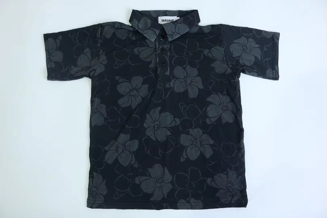 Braddah Polo - Pua Kenikeni (Black + Grey)