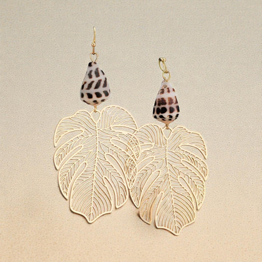 Hebrew X Monstera Earrings
