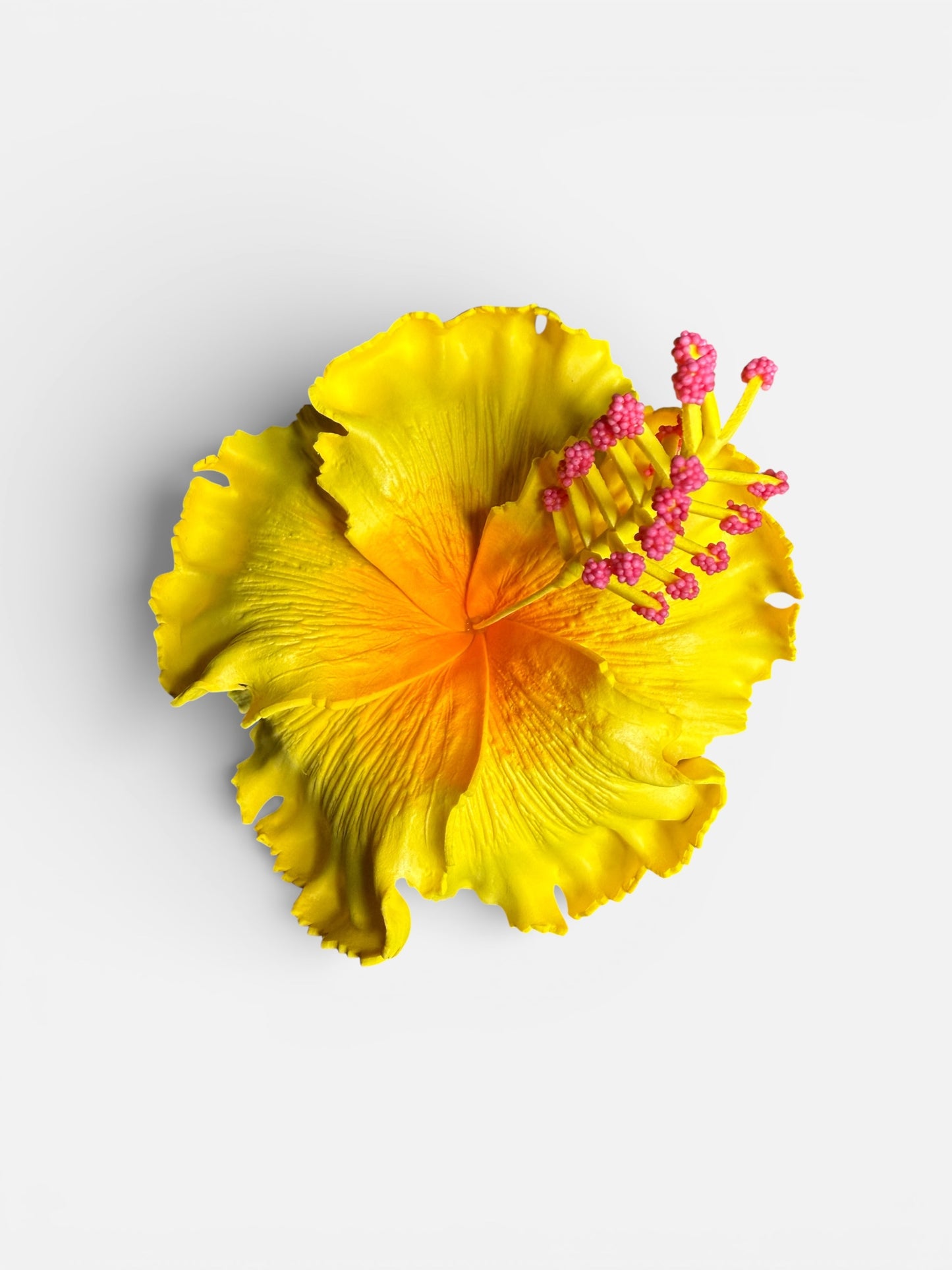 Yellow Hibiscus Foam Flower with stem (4 inch or 7 inch)