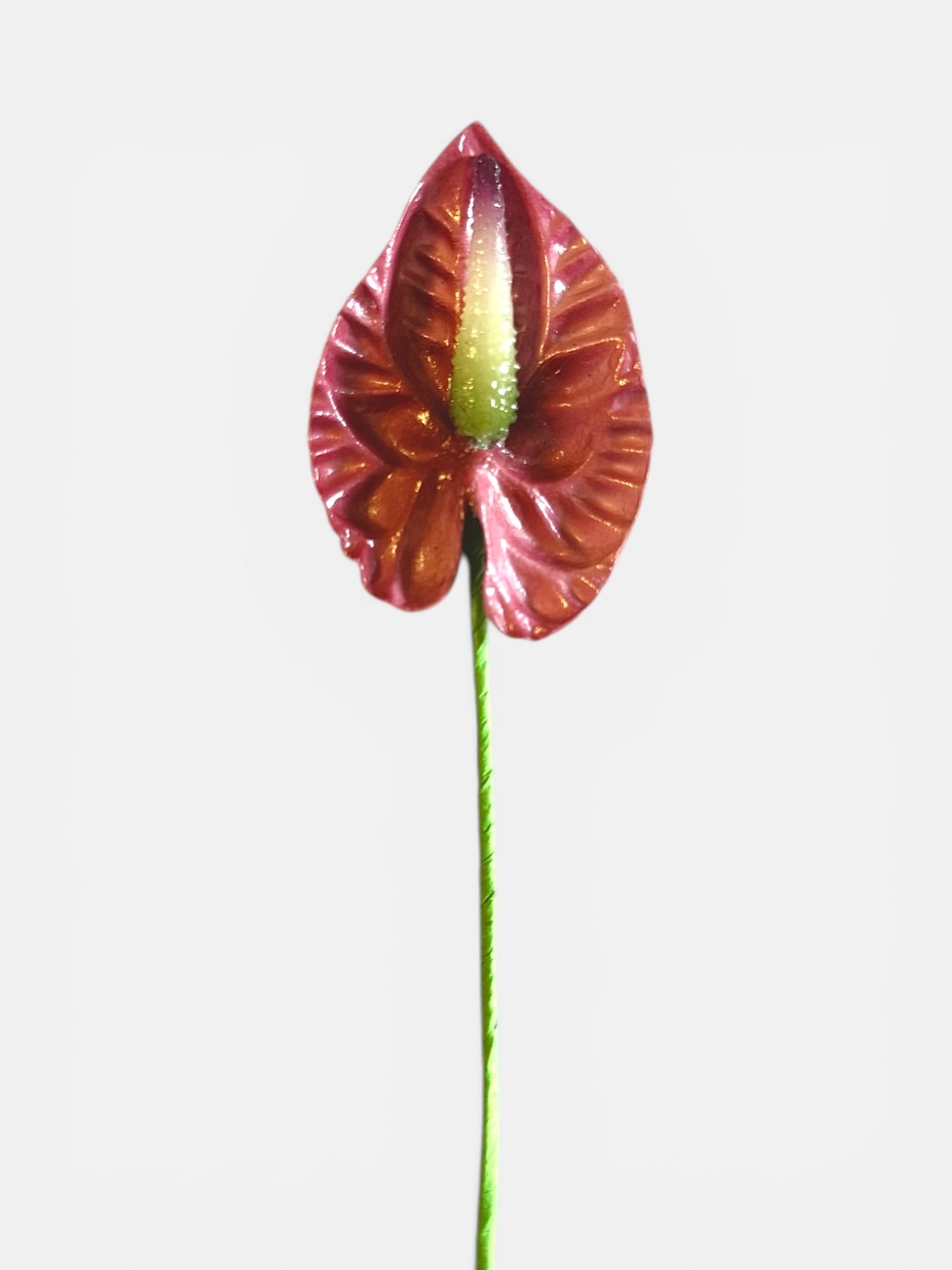 XS/S Anthurium Foam Flower With Stem - Dark pink / purple (2.5 inches)