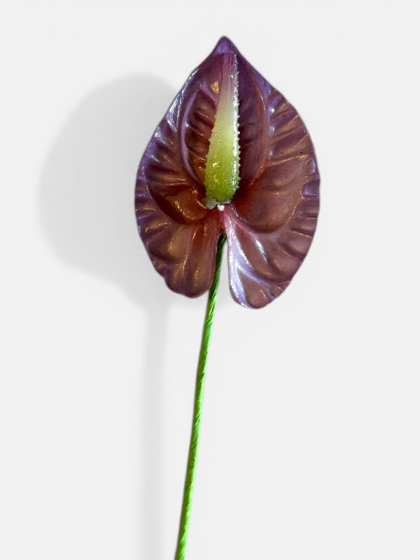 Xs/S Anthurium Foam Flower with Stem - Deep Lavender (2.5 inches)