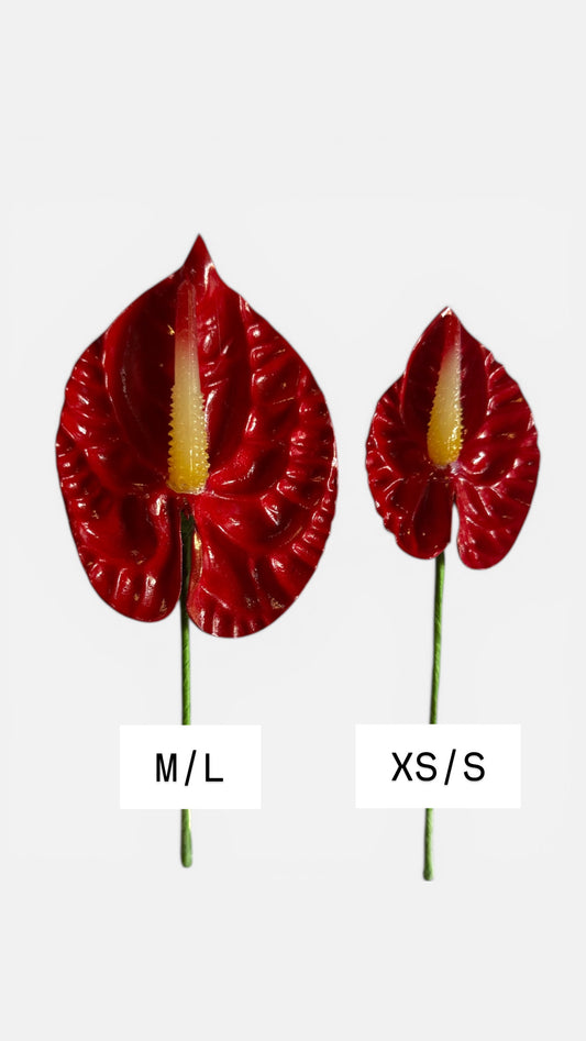M/L Anthurium Foam Flower with Stem - Red (3.75 inches)