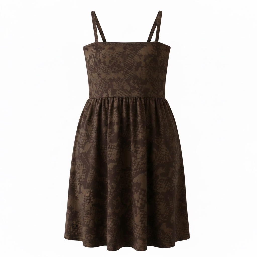 Keiki Lynn Dress - Brown Textile Snake (Online)