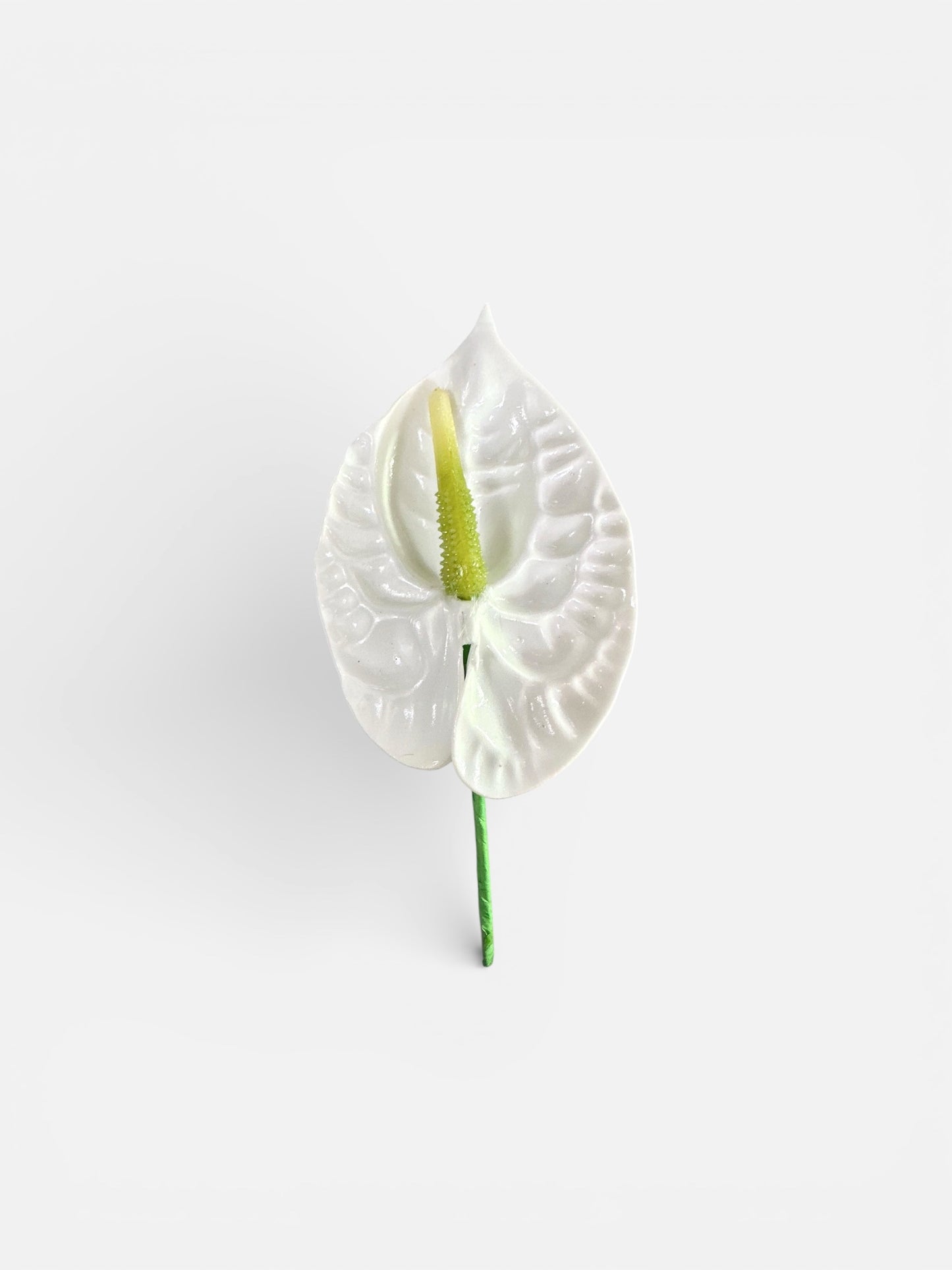 XS/S Anthurium Foam Flower with Stem - WHITE  (2.5 inches)