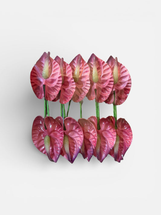 XS/S Anthurium Foam Flower with Stem- PINK (2.5 inches)
