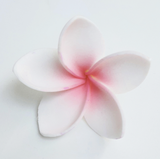 Plumeria Foam Flower With Stem -White pink/purple (1.96 inches) FPLU143-7