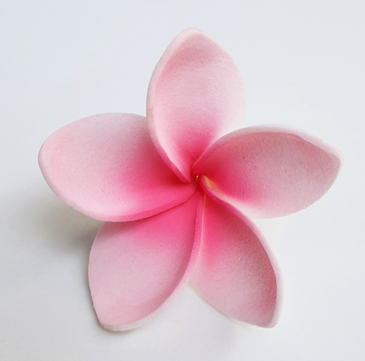 Plumeria Foam Flower With Stem -Baby pink / Hot pink center (1.96 inches) FPLU143-8