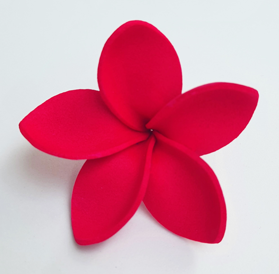 Plumeria Foam Flower With Stem - Deep Red (1.96 inches) FPLU143-25