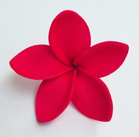 Plumeria Foam Flower With Stem - Deep Red (1.96 inches) FPLU143-25