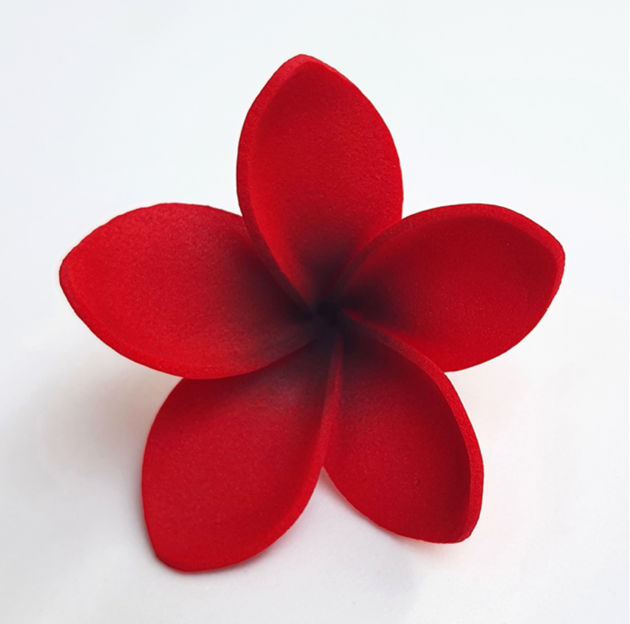 Plumeria Foam Flower With Stem -Red with black core (1.96 inches) FPLU143-26
