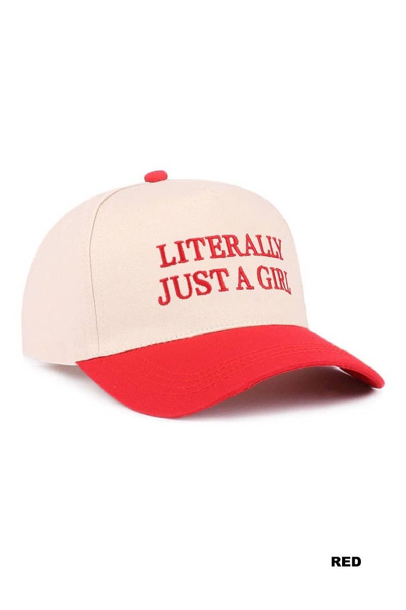 Literally Just A Girl Two Tone Canvas Cotton Cap