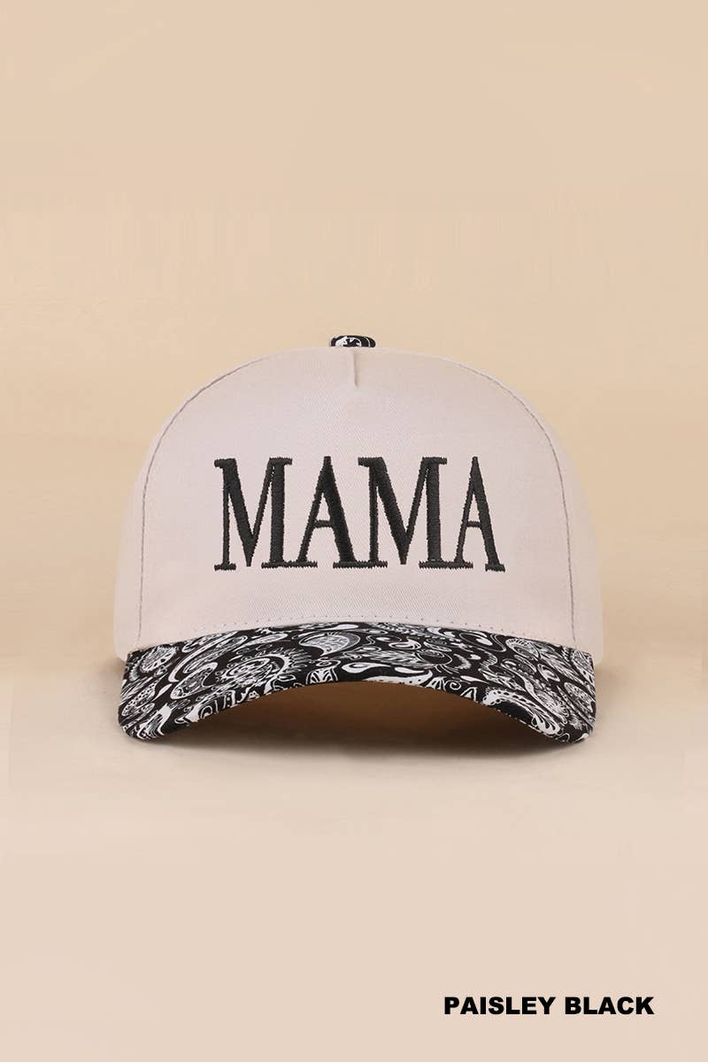 Mama Two Tone Canvas Cotton Cap