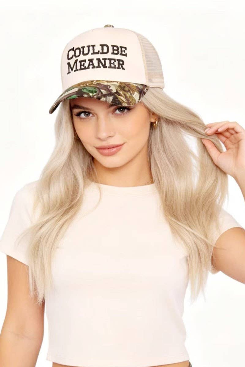 Could Be Meaner Two Tone Mesh Snapback Hat