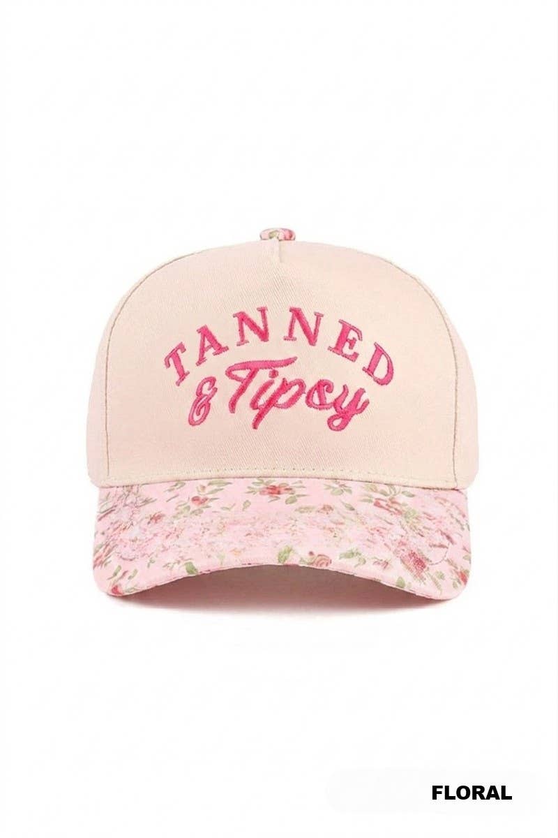 Tanned And Tipsy Two Tone Canvas Cotton Cap