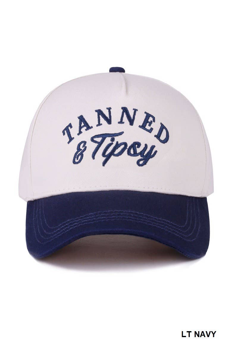 Tanned And Tipsy Two Tone Canvas Cotton Cap