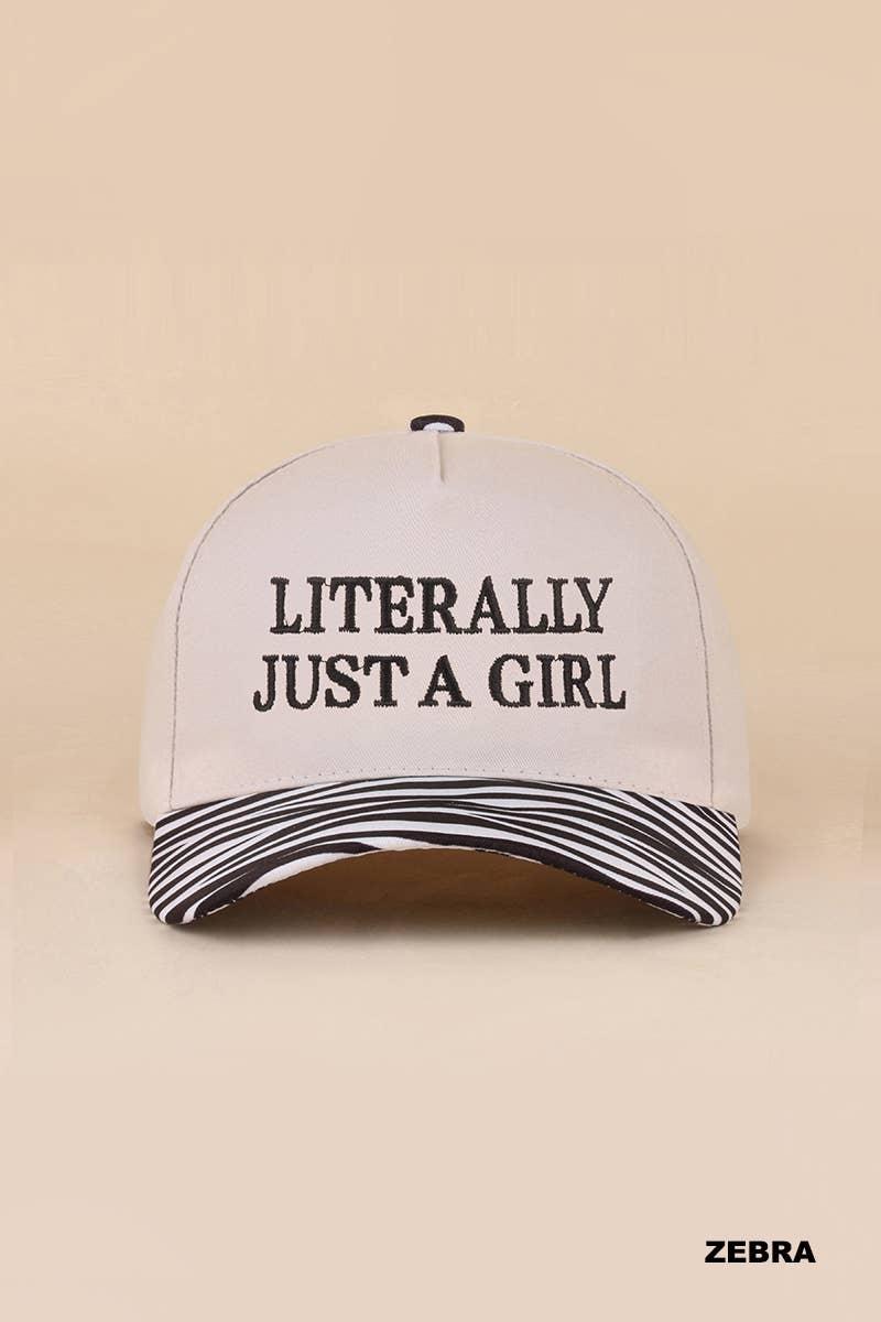 Literally Just A Girl Two Tone Canvas Cotton Cap