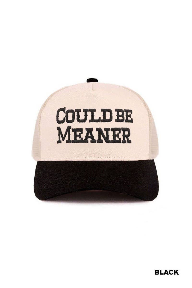 Could Be Meaner Two Tone Mesh Snapback Hat