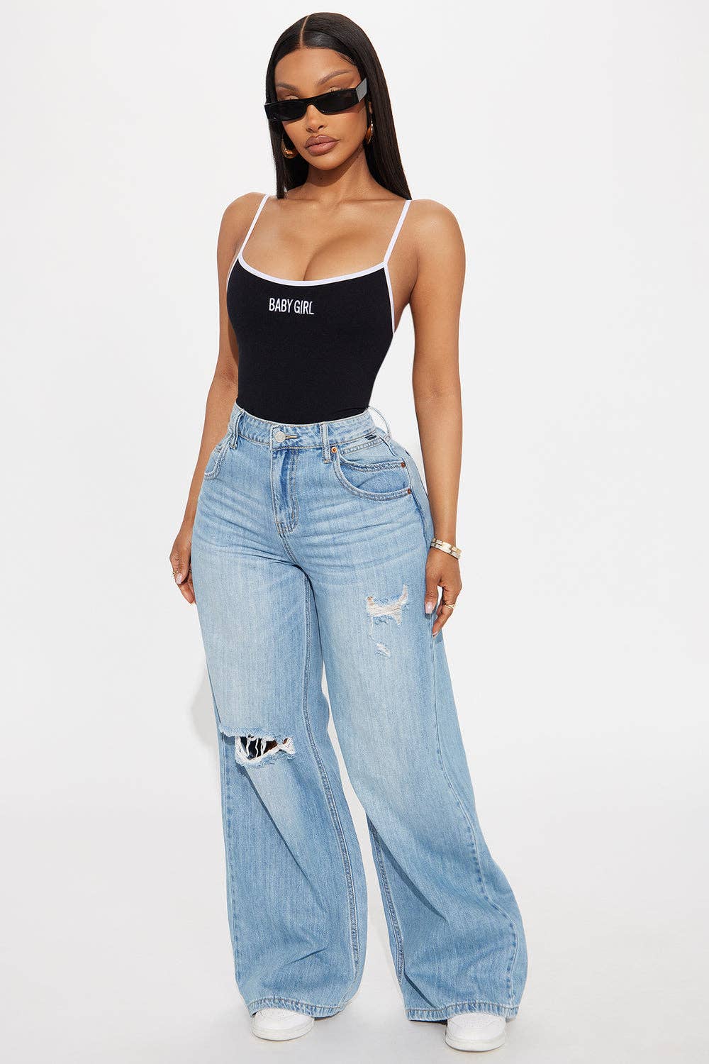 BABY GIRL LETTERING BODYSUITS: Black