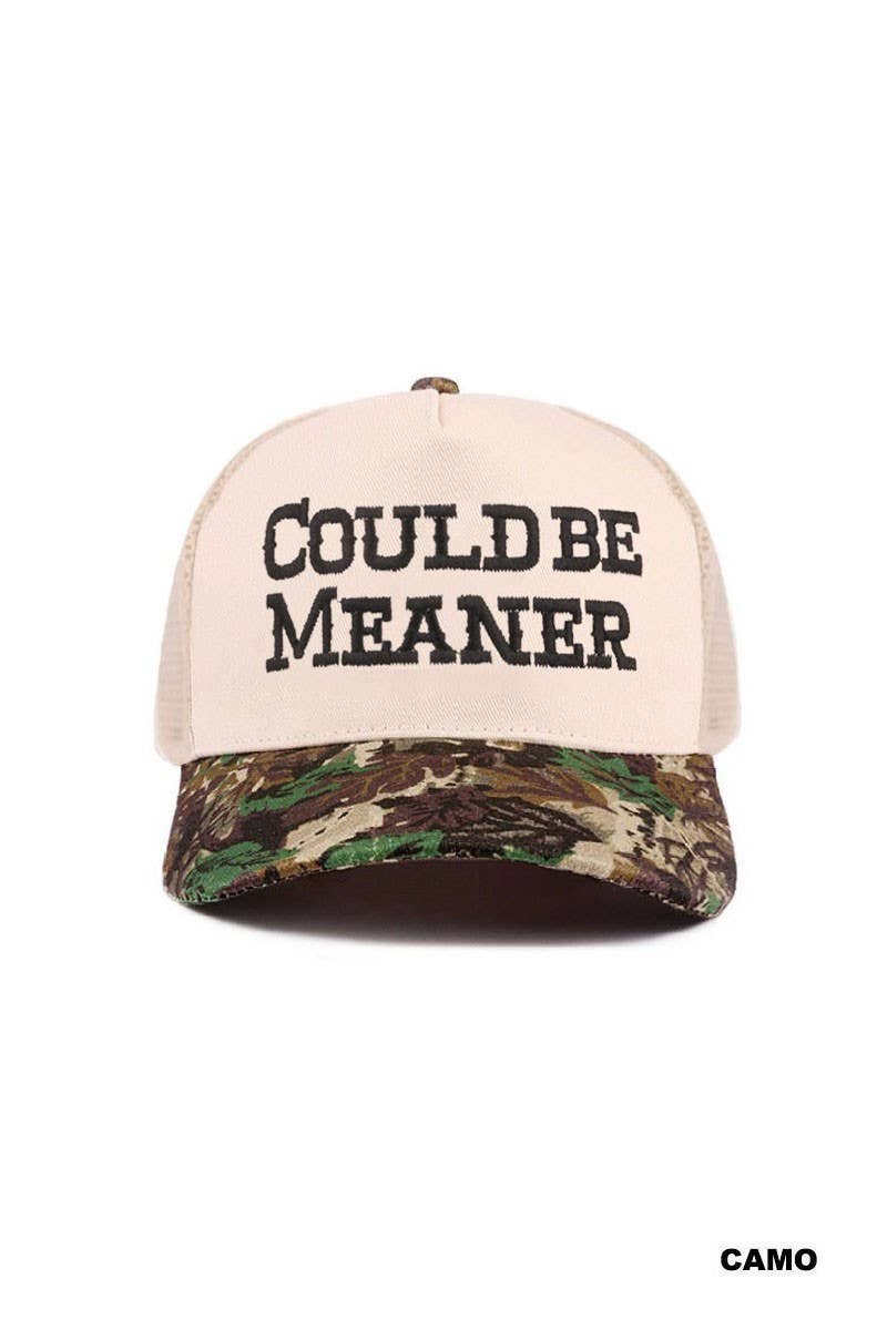 Could Be Meaner Two Tone Mesh Snapback Hat