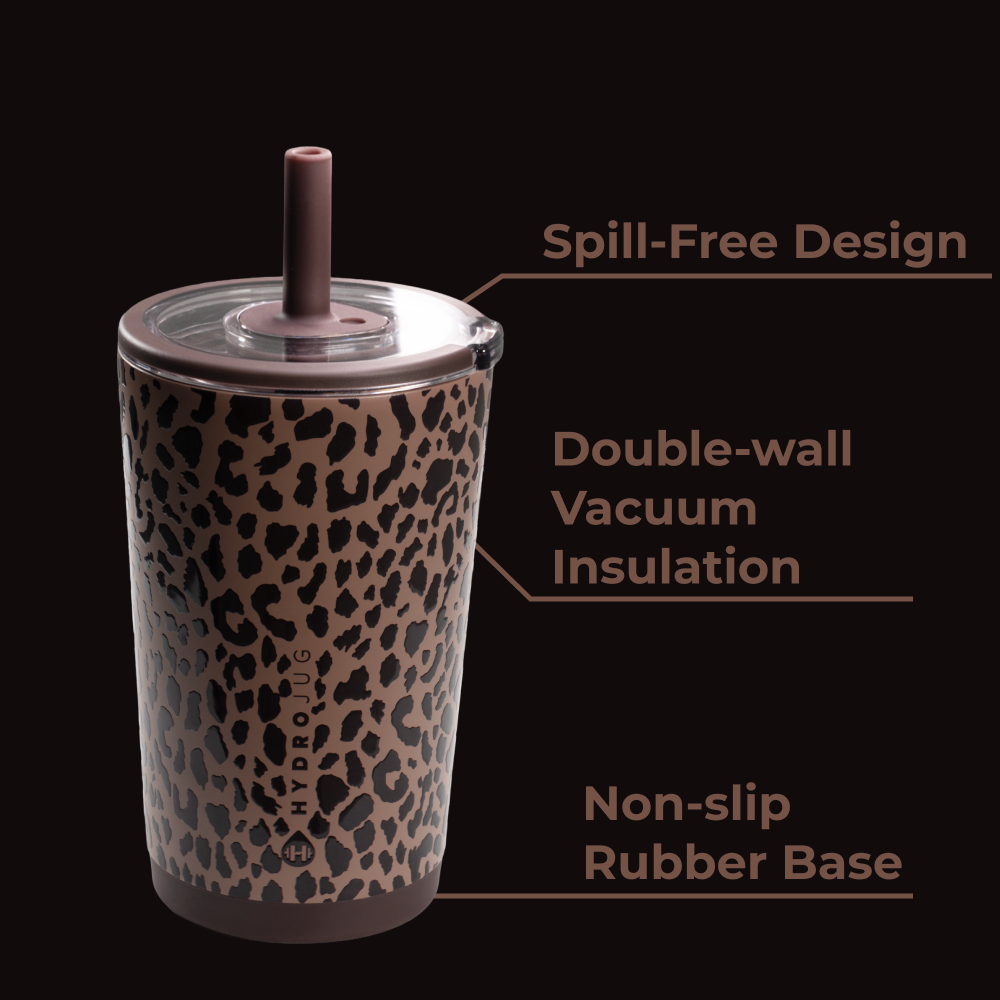 Brown Leopard HydroJug 14oz Everyday Tumbler