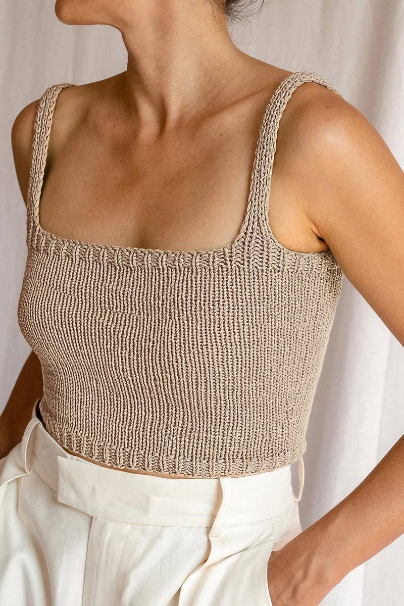 CWTTK00595_CASUAL SLIM-FIT SHORT KNITTED CAMISOLE