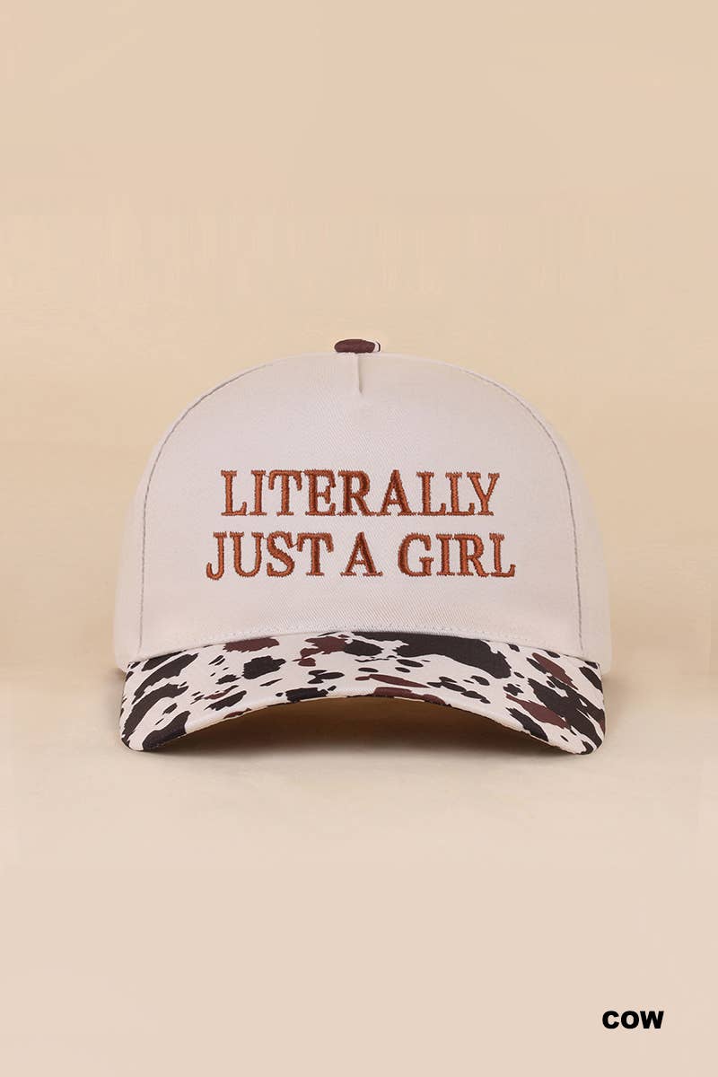 Literally Just A Girl Two Tone Canvas Cotton Cap