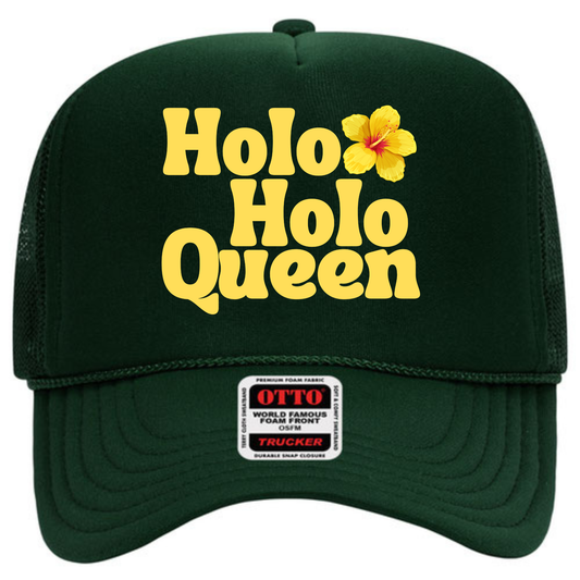 Holoholo Queen Adult Trucker Hat- Yellow Hibiscus