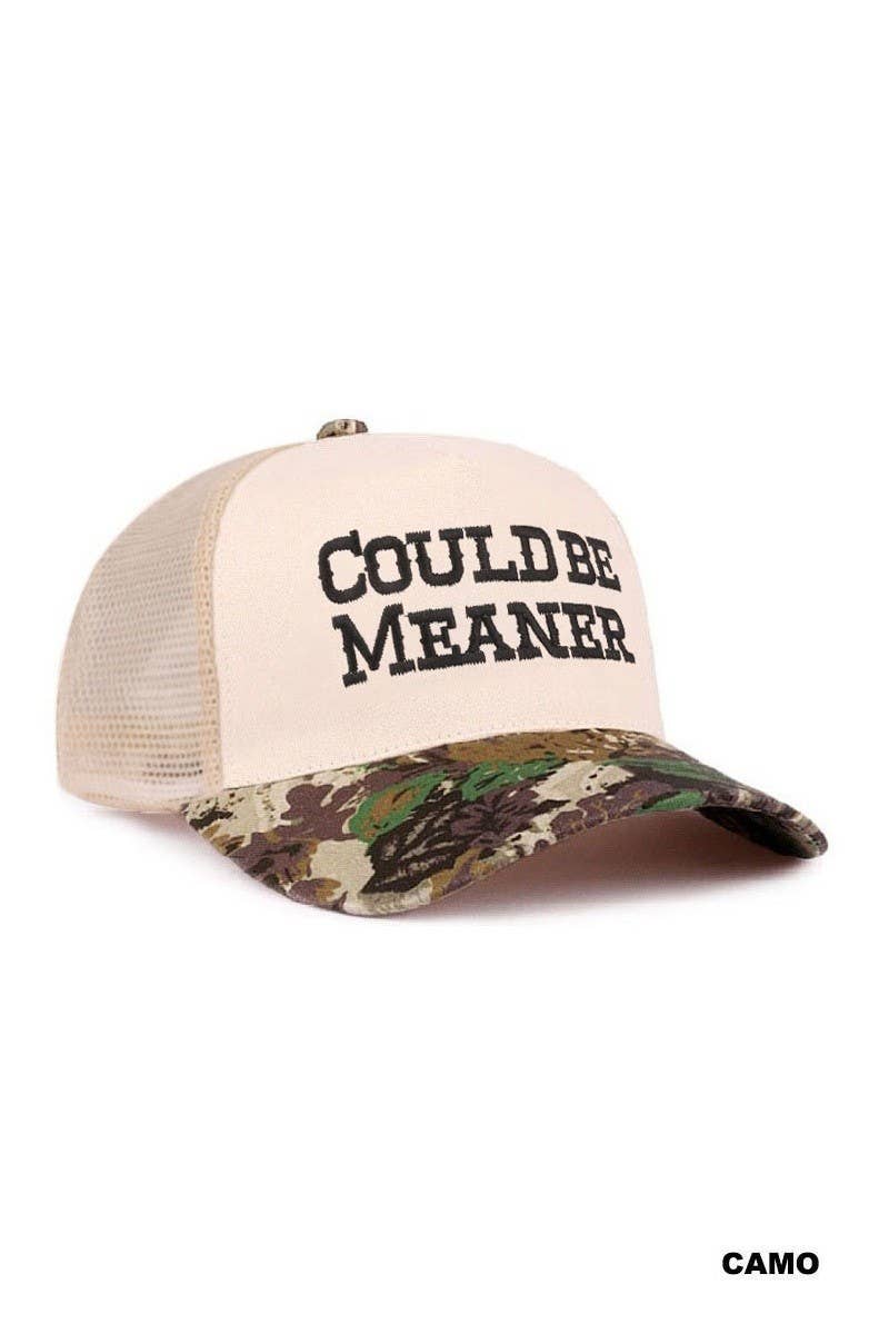 Could Be Meaner Two Tone Mesh Snapback Hat