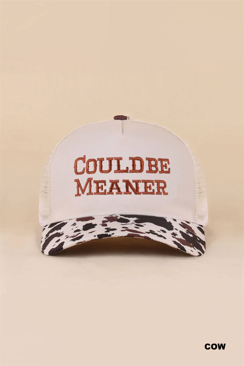 Could Be Meaner Two Tone Mesh Snapback Hat