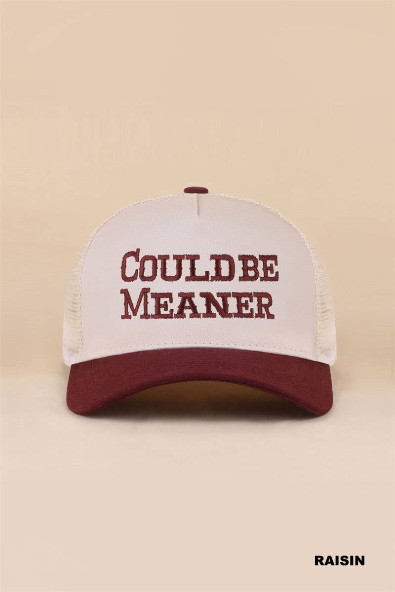 Could Be Meaner Two Tone Mesh Snapback Hat