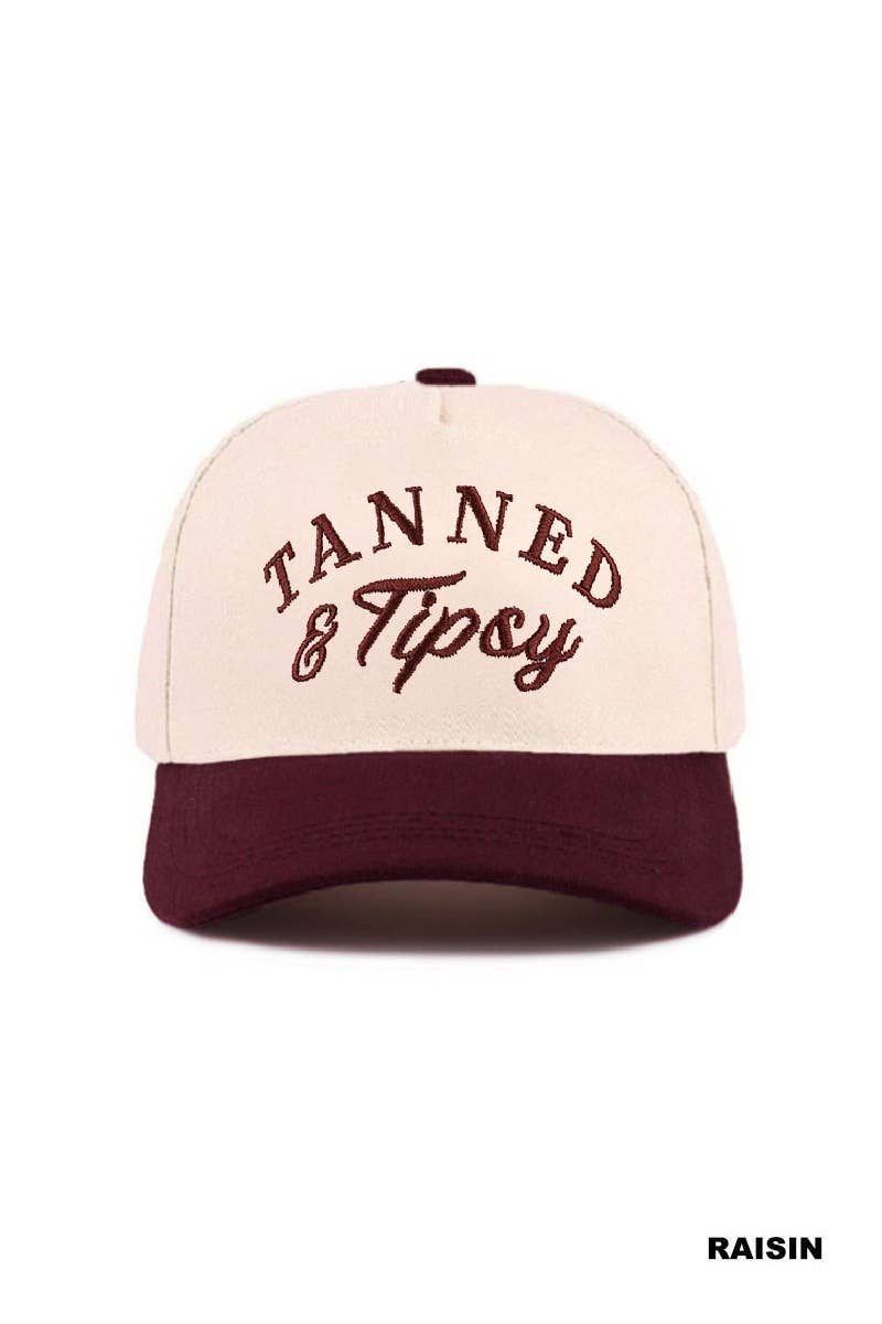 Tanned And Tipsy Two Tone Canvas Cotton Cap